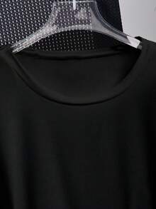 Áo thun cổ tròn tay ngắn in hình búp bê gỗ vui nhộn thường ngày dành cho nam tuổi teen, khẩu hiệu "Tung Tung Tung Sahur", in hình não Ý - màu đen - Xem 4