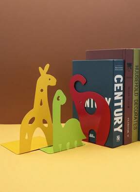 Joivida Animal Bookends, L-Shaped Book Holder For Desk Organization And Reading