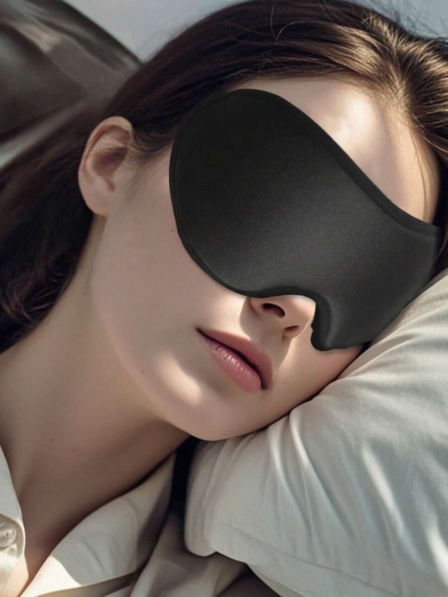 New 3D Contoured Eye Mask With Memory Foam For Total Blackout - Perfect For Travel & Naps - Black - View 1