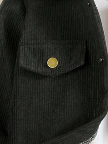 Genkimix Kids 2pcs Young Boy Fashion Outfit, Thermal Lined Cardigan Jacket Paired With Elastic Waist Pants, Suitable For Formal Events, School, Holidays, Daily Wear - Black - View 5