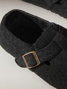 Solecia 女士休闲搭扣设计平底乐福鞋 - 黑色 - 查看 5