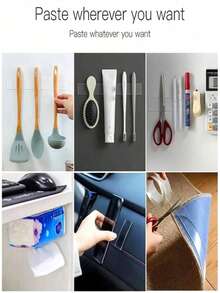 强力双面胶带 - 可重复使用、无残留、强力粘性、多用途、可移除且可水洗，适用于家庭、办公室和汽车！1/3/5米双面纳米胶带 无痕双面胶带 透明无痕可重复使用防水胶带 - 隨機 - 查看 6