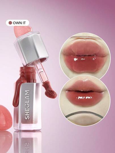 SHEGLAM Glass Lock Air Brillo Labial-Own It Marca Belleza Maquillaje Cosmético para Mujeres Niñas Perfecto para Otoño Invierno Ideal para Y2K Elegante Moda Adecuado para Cumpleaños Navidad Presente Fiesta Listo Mejor Color