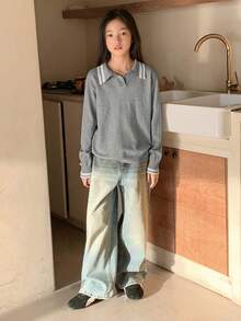 DAZY Girls Turtleneck Sweater - Grey - View 4