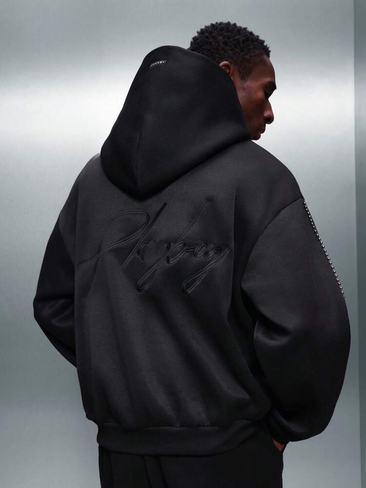 PLAYBOY X SUMWON Black Hoodie With Studded Details