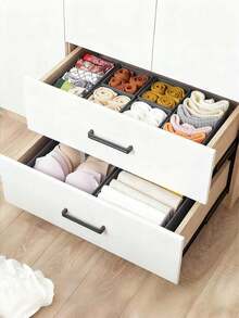 Hộp đựng đồ vải gấp gọn, ngăn kéo đựng quần áo, đồ lót, áo ngực, tất, đồ lót, tủ quần áo, tiết kiệm không gian, trang trí nhà cửa, phòng ký túc xá, thùng đựng đồ màu đen thiết yếu, vật dụng gia đình cần có - Màu xám đen - Xem 10