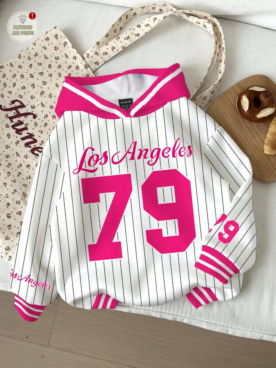 Slaydiva Plus Size Women Colorblock & Number 79 Print Sweatshirt, Casual, Suitable For Autumn/Winter - Multicolor - View 1