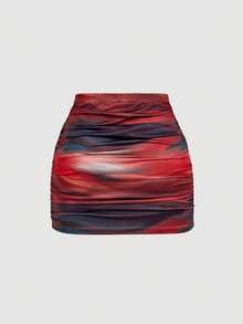 SHEIN MOD 2 pièces Ensemble jupe moulante froncée minimaliste décontracté pour femmes