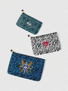 Teletubbies X ROMWE Cute Cartoon Graphic Large Capacity Portable Cosmetic Bag - Multicolor - View 1