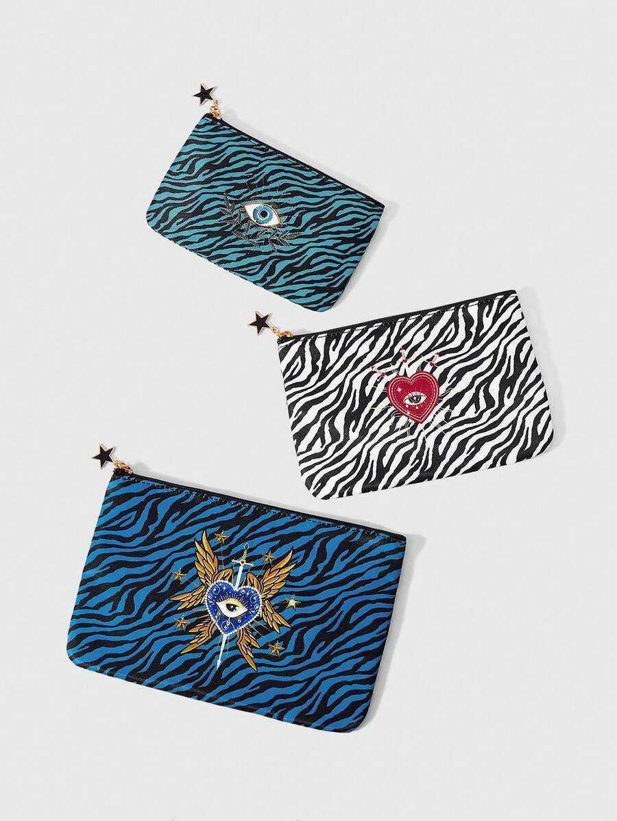 Teletubbies X ROMWE Cute Cartoon Graphic Large Capacity Portable Cosmetic Bag - Multicolor - View 1