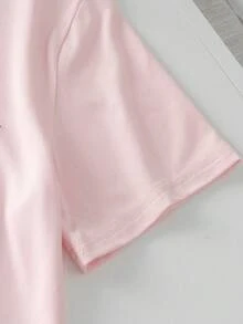 تي شيرت كاجوال قصير الأكمام بطبعة فتاة كرتونية كيوت من نوفا بيت، مناسب للأعلى في الربيع والصيف