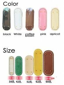 1pc Handmade PU Leather Oval Woven Bag Bottom Board, High Quality PU Leather Durable, Waterproof Bottom Insert, Suitable For Crochet, Sewing And DIY Crafts - Multicolor-oval - View 27
