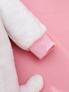 Newborn Cute Cat Embroidery 3D Plush Long Sleeve Jumpsuit Outfit