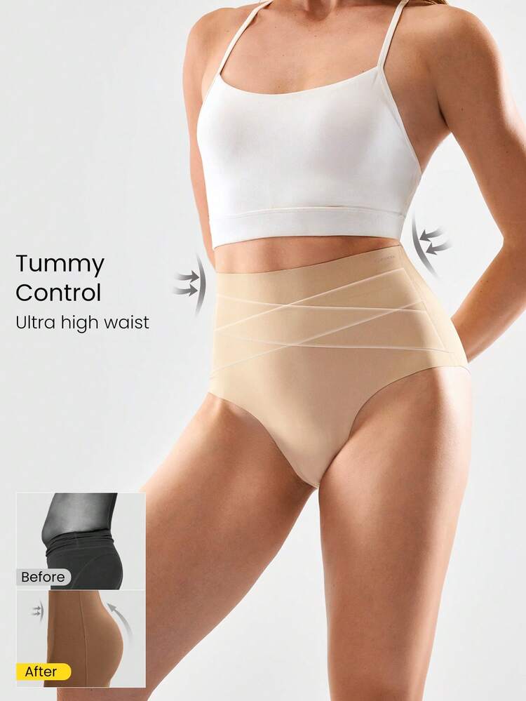 1パック SweatMode シーズンスカルプト ソフト ストレッチ 吸汗速乾 クロスデザイン お腹シェイプ ウルトラハイライズ ビキニブリーフ 下着