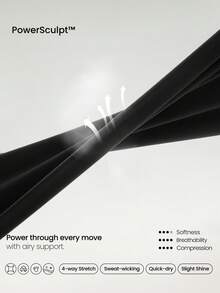 GLOWMODE 24" Peakbum Powersculpt™-Air Sculpt Flex Sweat-Wicking Cool Feel V-Waist Butt-Lifting Leggings High Impact Workout Running Training Fall Winter