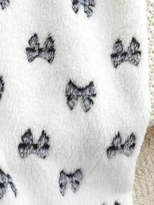 2pcs Girls Casual Butterfly Print Fleece Crew Neck Long Sleeve Top And Pants Set, Autumn/Winter