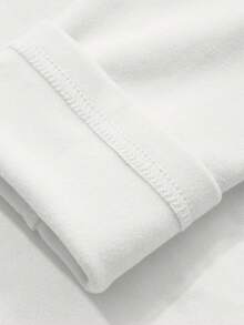 DAZY Camiseta feminina de gola alta e manga comprida, preta, para primavera/verão/outono. - Branco - Ver 6