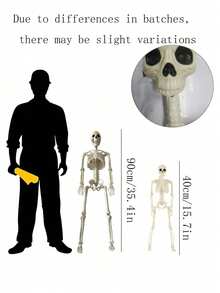 One 35-Inch Halloween Skeleton Anatomical Model, Realistic Human Bone Decoration, Spooky Party Prop, Adds A Festive Atmosphere To Rooms, Homes, Themed Parties, Family Gatherings, And Outdoor Garden Hanging Decorations (Easy To Hang). - Multicolor - View 13