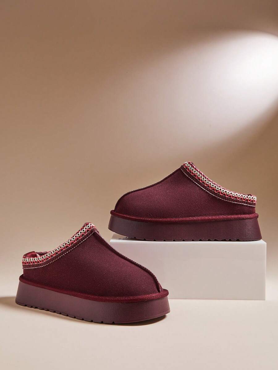 SHUZIA Stivaletti alla caviglia da donna casual e comodi, classici, con platform, ultra mini, adatti per l'uso in stagioni calde - Bordò - Visualizzare 1