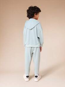 SUMWON Weicher Minz Kapuzenpullover und Jogginghose Set mit Kapuze, elastischem Bund und gerippten Bündchen, bequemes Outfit für lässige, entspannte Wochenendtragen und Urlaub - Grün - Übersicht 2