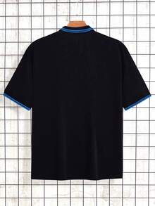 Manfinity Dauomo Áo thun Polo nam, Mùa hè, Thường ngày, Phong cách công sở, Nét quyến rũ của người đàn ông trưởng thành, Thiết kế họa tiết, Họa tiết ngựa, Món đồ không thể thiếu cho nam giới, Thu hút mọi ánh nhìn 100%, Thích hợp mặc hàng ngày, ngày lễ và hẹn hò - màu đen - Xem 2