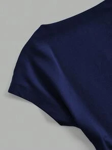 SHEIN EZwear 三件套黑色、白色、蓝色休闲简约圆领短袖露背修身T恤，适合夏季穿着 - 彩色 - 查看 10