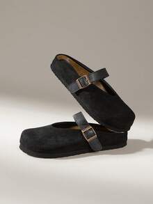 Solecia 女士休闲百搭通勤日常简约平底鞋 - 黑色 - 查看 6