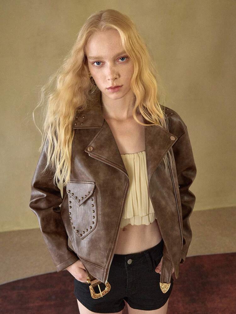 MOTF STUDIO WOMEN'S RIVET ZIPPER JACKET, AUTUMN/WINTER