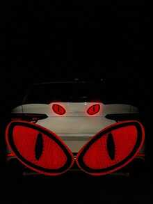 Zazumi 2 PCS Reflective Safety Sticker High Visibility PET Material Cat Eye Shape For Car Truck Motorcycle Warning Decal Night Driving Essential Automotive Accessory - Multicolor - View 8