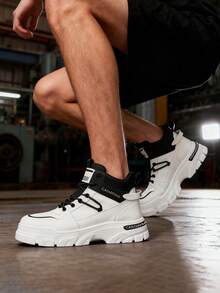 Zapatillas deportivas para hombre transpirables y cómodas,Botas De Montaña Para Hombre,Botas Tácticas de Estilo Urbano,Botas para hombre de estilo de trabajo al aire libre de color sólido,Zapatos de senderismo antideslizantes de suela gruesa,adecuados para practicar senderismo, deportes al aire ropa informal - Blanco - Ver 4