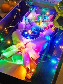 1pc 3/5M Home Decor Copper Wire Light String,Battery Operated Indoor Room Decor String Lights, Suitable For Bedroom Decor,Wedding Party Holiday Decoration Lights,Camping Tent Decor Fairy Lights,Outdoor Garden Decor String Lights - لون خفيف - مشاهدة 6