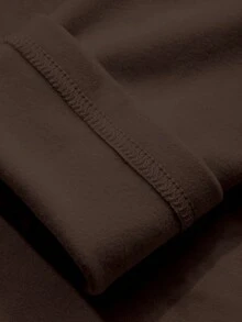 DAZY Áo thun nữ cổ lọ tay dài, lớp lót, màu đen, xuân/hè/thu - màu nâu - Xem 6