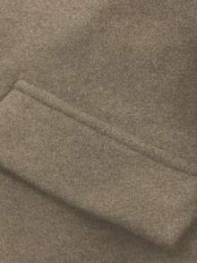 Franclia 时尚法式优雅短款棕色圆领长袖女式外套，秋冬款 - 卡其色 - 查看 5