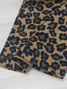 SHEIN LUNE Plus Size Women Leopard Print Drawstring Waist Pockets Casual Sweatpants Graduation,Back To School Outfits,Graduation,Teacher Outfits For Women,Back To School Fall Cloth For Women - Multicolor - View 4