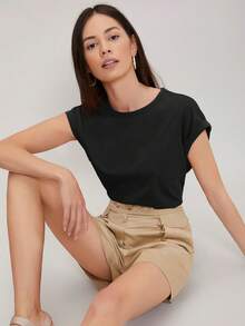 MOTF PREMIUM 莫代尔蝙蝠袖T恤 - 黑色 - 查看 8