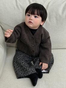 DAZY Toddler Boys' Casual Solid Color Loose Fit Long Sleeve Cardigan, Autumn/Winter