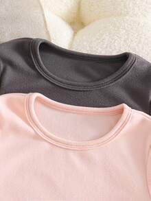 4pcs/Set Girls Soft Comfortable Casual Daily Thermal Underwear Set - Multicolor - View 3