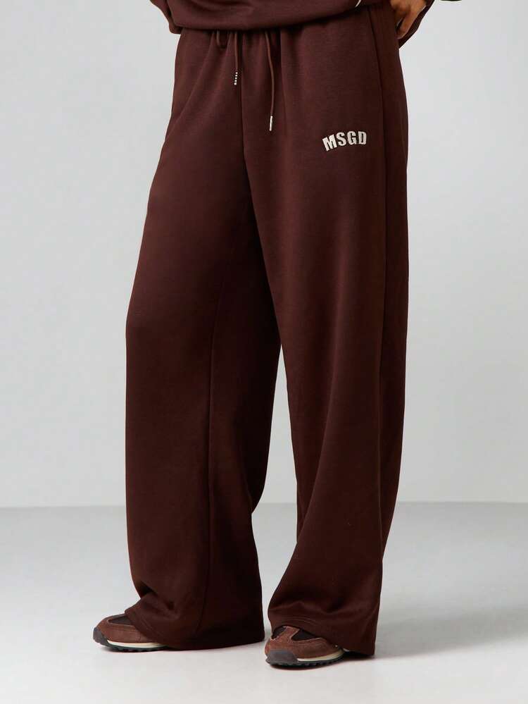 MISSGUIDED Contrast Detail Wide Leg Sweatpants With Side Stripe Drawstring Waist Relaxed Fit Jogger Pants Fall Winter Loungewear
