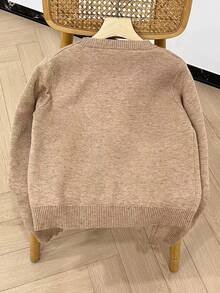 Chiquease 新款女士冬季保暖圆领长袖毛衣 - 駝色 - 查看 2