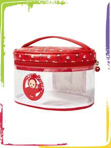 Teletubbies X ROMWE Cute Pink Ribbon Design Large Capacity Makeup Storage Bag - Multicolor - View 4