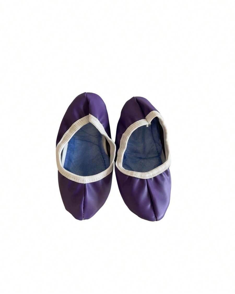 Zapatos de mujer con punta redonda, diseño suave y elástico, estilo ballet, adecuados para práctica de danza, interiores, calzado de entrenamiento. - Morado - Ver 1