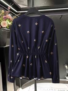 GlowEve Women's Casual Butterfly Print Shirt, Autumn