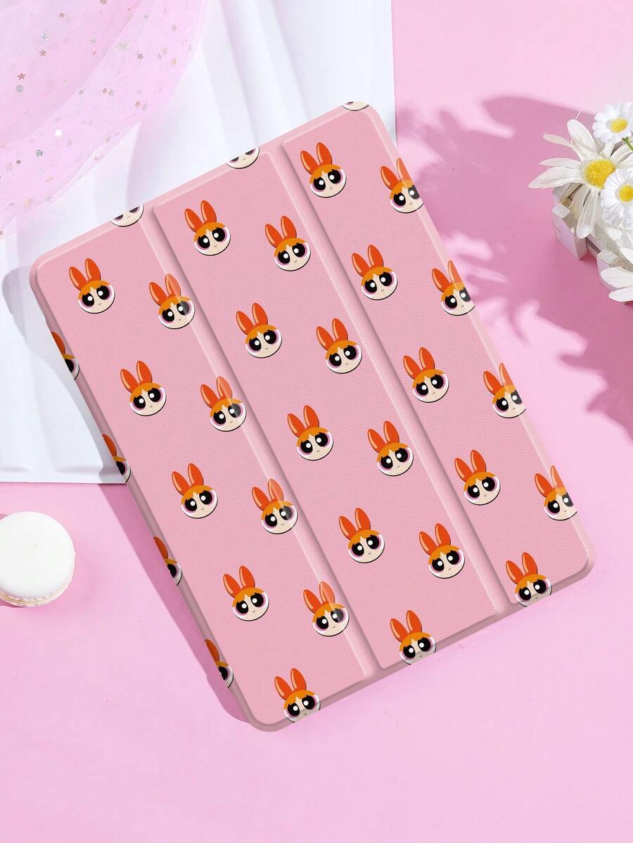 THE POWERPUFF GIRLS X SHEIN Bao da iPad hoạt hình dễ thương, họa tiết cao cấp, chất liệu silicon mềm mại, chống rơi, có chân đế gập, quà tặng hoàn hảo. Tương thích với iPad thế hệ thứ 10/iPad Air 7 11 inch/iPad Air 5/Air 4 10.9 inch, iPad Air 6 11 inch, có ngăn đựng bút, hỗ trợ nắp tự động ngủ/thức, ốp lưng bảo vệ thời trang - Nhiều màu - Xem 1