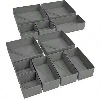 Foldable Fabric Storage Box Closet Organizer Drawer Divider For Clothes Underwear Bras Socks Lingerie Wardrobe Space Saving Home Decor Dorm Room Essential Black Storage Bin Container Household Must Have