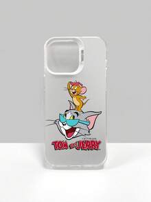 TOM & JERRY X SHEIN Ốp lưng điện thoại cứng in hình mèo và chuột hoạt hình dễ thương màu trắng, tương thích với iPhone và Galaxy, lý tưởng cho những người đam mê hoạt hình cổ điển để sử dụng hàng ngày hoặc làm quà tặng - trắng - Xem 7