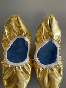 Mujer Zapatos de Danza Modernos Punta Redonda Elástico Estilo Brillante Para Baile Fiesta Ballet - Dorado - Ver 2