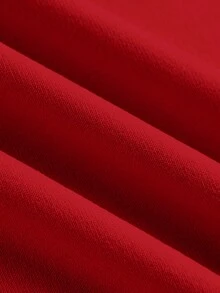 SHEIN EZwear 女士新款纯色立领迷你连衣裙 - 紅色 - 查看 6
