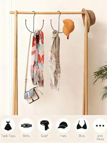 Organizador de perchas ahorradores de espacio, estante en forma de U de uso múltiple para el armario, bufandas, cinturones y secado de zapatos - Multicolor - Ver 4