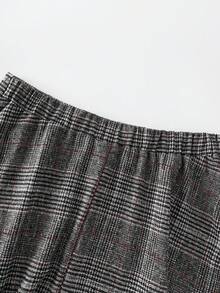 GlowEve CURVE Váy chữ A kẻ caro thanh lịch, giản dị, cỡ lớn cho nữ, mùa thu/đông - Rỉ Nâu - Xem 6