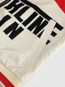 ROMWE MEN Street Life 男士休闲时尚街头赛车元素拉链夹克，春秋季 - 彩色 - 查看 3